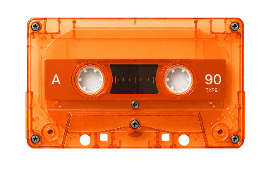 Orange cassette tape